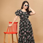 Stylish Printed Georgette Midi Dress Collection