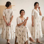 Floral Cotton Tiered A Line Maxi Dress Women Style