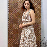 Wrap Neckline Tiered Sleeveless Elastic Waist Maxi Dress