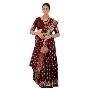 Banarasi Inspired Two Tone Floral Zari Saree