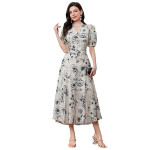 Women's Printed Multicolor Dress For Vacation Wear