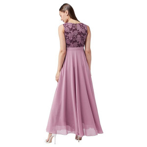 Lavender Sleeveless Regular Dress For Women Occasions